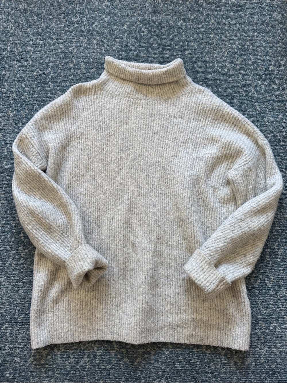 French Connection Cream-Gray Knit Sweater